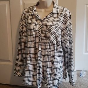 Sonoma Classic Black & White Plaid Flannel